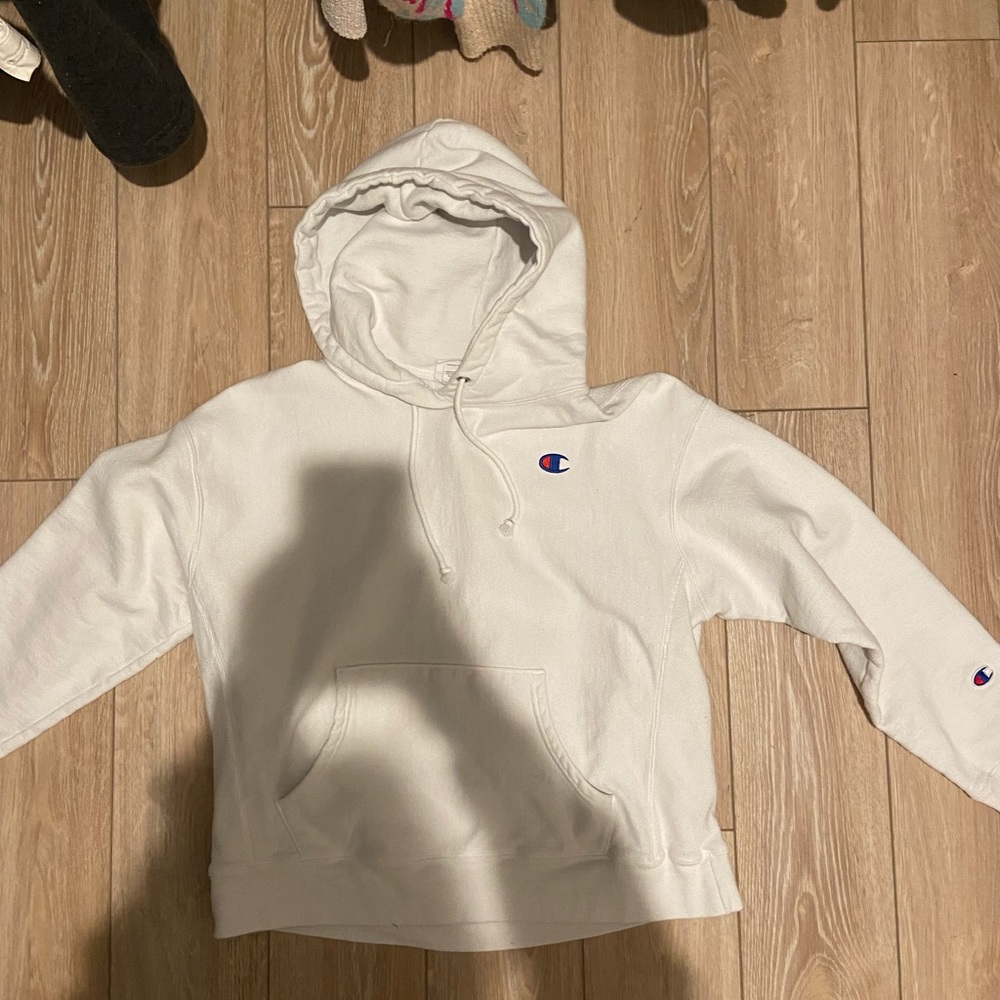 champions youth xl white hoodie